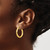 Sterling Silver Gold-flashed 3x25mm Grooved Hoop Earrings QE6488
