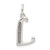 Sterling Silver Polished Glitter Enamel Letter L Initial Charm QC9181L