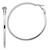 Sterling Silver RH-plated 2x50mm Omega Back Round Hoop Earrings QE8110