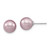 Majestic Sterling Silver Rhodium-plated 8-9mm Purple Imitation Shell Pearl Stud Earrings QMJE8PU
