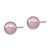 Majestic Sterling Silver Rhodium-plated 8-9mm Purple Imitation Shell Pearl Stud Earrings QMJE8PU