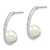 Majestic Sterling Silver Rhodium-plated 8-9mm White Imitation Shell Pearl CZ J-Hoop Post Earrings QMJE807W