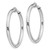 Sterling Silver RH-plated 3x37mm Non-Pierced Round Hoop Earrings QE8558