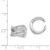Sterling Silver Rhodium-plated Polished CZ Double 'X' Single Cuff Earring QE13685