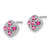 Sterling Silver Rhodium-plated Pink Tourmaline Square Earrings QE10109PT