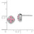 Sterling Silver Rhodium-plated Pink Tourmaline Square Earrings QE10109PT