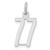 Sterling Silver/Rhodium-plated Elongated Number 77 Charm QES77