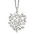 Sterling Silver Rhodium-plated Polished CZ Leaf Necklace QG3706-18