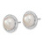 Sterling Silver RH 10-11mm Button FWC Pearl CZ Post Earrings QE13871