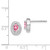 Sterling Silver Rhod-plated Pink and White CZ Oval Stud Earrings QE12562