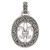 Sterling Silver CZ Antiqued Filigree Fleur de Lis Pendant QP5016