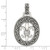 Sterling Silver CZ Antiqued Filigree Fleur de Lis Pendant QP5016