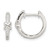 Sterling Silver Polished X CZ Hinged Hoop Earrings QE15956