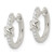 Sterling Silver Polished X CZ Hinged Hoop Earrings QE15956