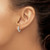 Sterling Silver Polished X CZ Hinged Hoop Earrings QE15956