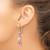 Sterling Silver Polished Amethyst, Agate, Blue Topaz, Pink CZ & Resin Flower Dangle Earrings QE1306