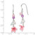 Sterling Silver Polished Amethyst, Agate, Blue Topaz, Pink CZ & Resin Flower Dangle Earrings QE1306