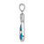 Sterling Silver Rhodium-plated Cat w/Created Opal Accents Pendant QP5127