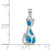 Sterling Silver Rhodium-plated Cat w/Created Opal Accents Pendant QP5127