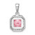Sterling Silver Rhodium Plated Clear CZ and Square Pink CZ Pendant QP5265OCT
