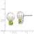Sterling Silver Rhod-pltd 10-11mm FWC Button Pearl Peridot Earrings QE12797