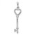 Sterling Silver Rhodium-plated Key Pendant QP1574