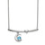 Sterling Silver Rhod-plat Swiss Blue Topaz Moon w/2.25in ext Necklace QG5298-18