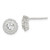 Sterling Silver Polished & Textured CZ Halo Round Post Earrings QE14579