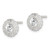 Sterling Silver Polished & Textured CZ Halo Round Post Earrings QE14579