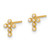10K Polished CZ Cross Post Earrings 10ER369
