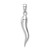 10k White Gold Large 3D Italian Horn Pendant 10K2737W