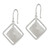 Sterling Silver Polished & Textured Double Square Dangle Earrings QE12101