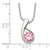 Sterling Silver Pink CZ Necklace QH640-18