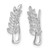 Sterling Silver Rhodium-plated Polished & Textured Leaf Ear Climber Earring QE14995