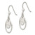 Sterling Silver Polished & Hammered Oval Dangle Earrings QE14698