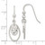 Sterling Silver Polished & Hammered Oval Dangle Earrings QE14698