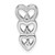 Sterling Silver Rhodium Plated CZ Multi Hearts Chain Slide QP2801