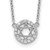 Sterling Silver Rhodium-plated CZ Star of David w/ 2in ext. Necklace QG5200-15.5