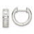 Sterling Silver Polished Baguette CZ Hinged Hoop Earrings QE16289