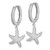 Cheryl M Sterling Silver Rhodium-plated Brilliant-cut CZ Starfish Hoop Dangle Earrings QCM1552