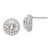 Cheryl M Sterling Silver Rhodium-plated 100 Facet & Brilliant-cut Round CZ Halo Post Earrings QCM1470