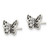Sterling Silver Antiqued CZ Butterfly Post Earrings QE16560