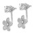 Sterling Silver Rhodium-plated CZ Studs w/CZ Flower Jacket Earrings QE13762