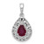 Sterling Silver Rhodium Plated Ruby Teardrop Pendant QP3005R