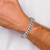 Sterling Silver Mens Antiqued Brush Double Curb Bracelet QG5743-8.5