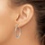 10k White Gold Satin and Diamond-cut 2mm Round Hoop Earrings 10TC196