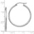 10k White Gold Satin and Diamond-cut 2mm Round Hoop Earrings 10TC196