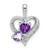 Sterling Silver Rhodium Plated Amethyst Pink Quartz and Diamond Pendant QP3138PQ