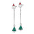 Sterling Silver RH-plated Enameled Crystal Santa/Tree Post Earrings QE16568
