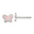 Sterling Silver RH-pltd Polish Pink Enamel Butterfly Childs Post Earrings QE16627